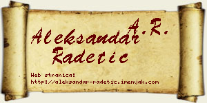 Aleksandar Radetić vizit kartica